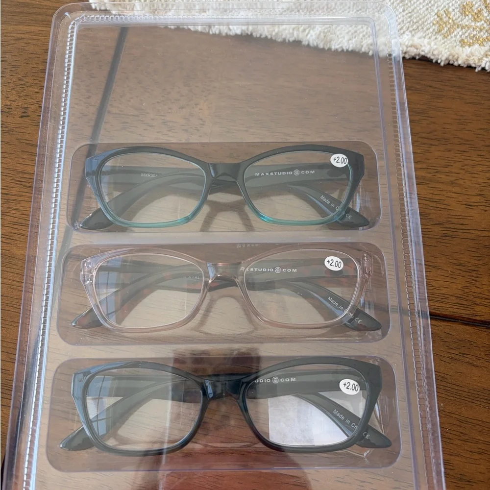 Max Studio Black, Tortoiseshell, and Teal Eyeglasses Trio